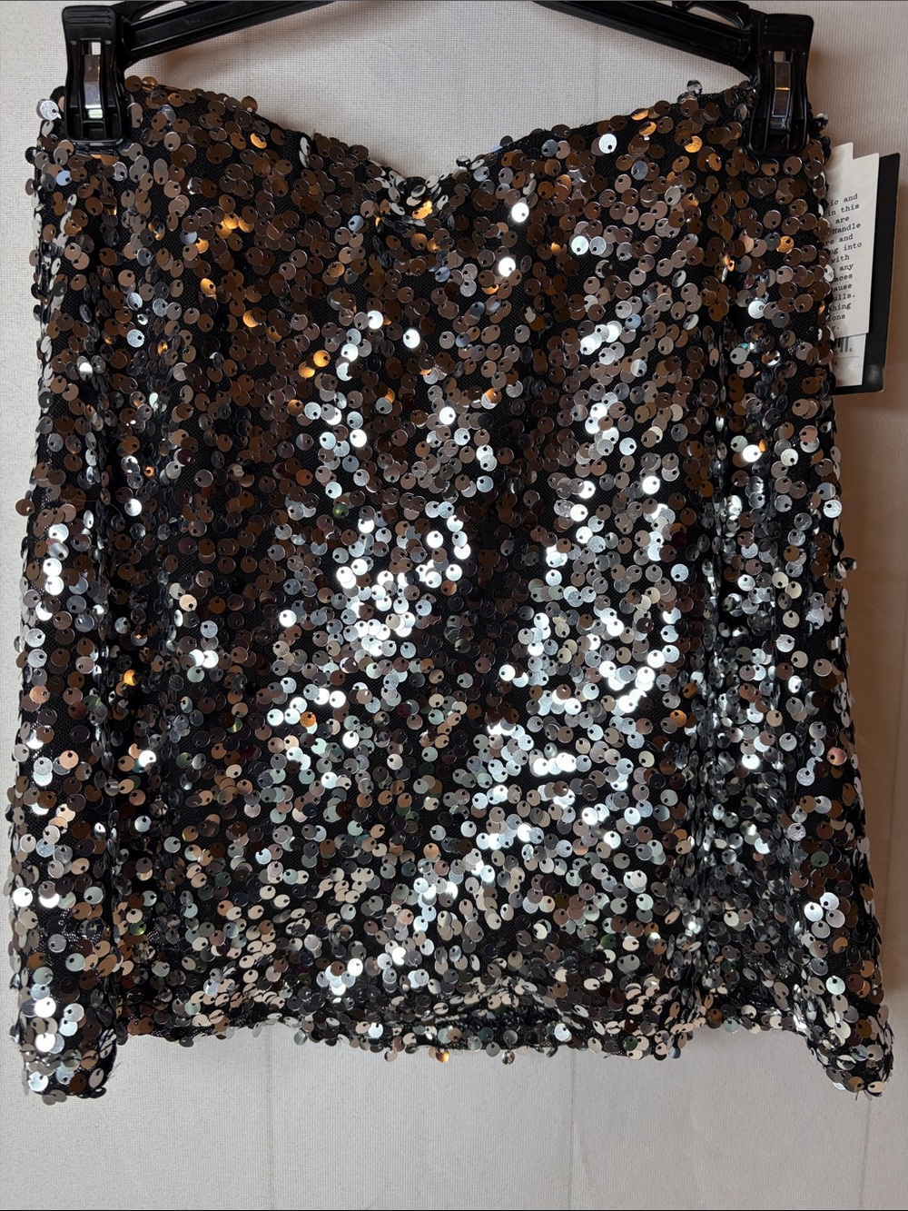 NWT Art Class Girls Silver Sequin on black Skirt Size 8